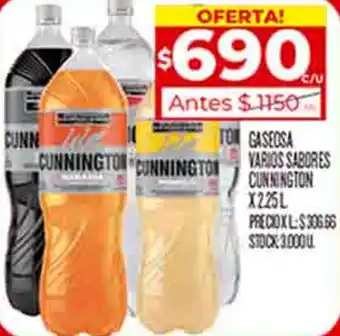 Supermercados DIA GASEOSA VARIOS SABORES CUNNINGTON X 225L oferta