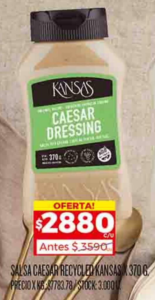 SALSA CAESAR RECYCLED KANSAS X 370G oferta en Supermercados DIA