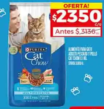 Supermercados DIA ALIMENTO PARA GATU ADULTO PESCADO Y POLLO CAT CHOW oferta