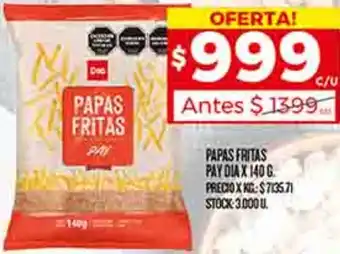 Supermercados DIA PAPAS FRITAS PAY DIA X 140G oferta