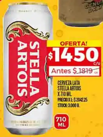 Supermercados DIA CERVEZA LATA STELLA ARTOIS X 710ML oferta