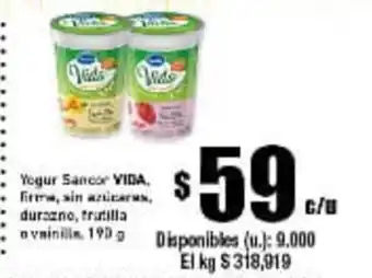 Cooperativa Obrera Vida Yogur Sancor 190g oferta