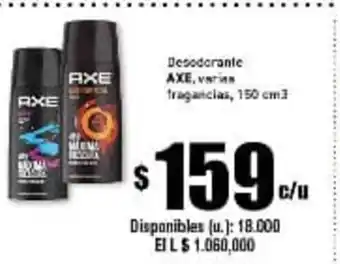 Cooperativa Obrera Axe Desodorante varias fragancias 150 cm3 oferta
