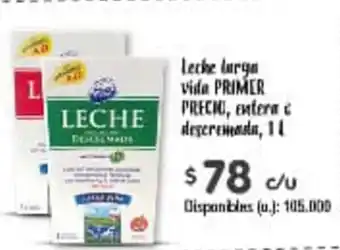Cooperativa Obrera Leche larga vida Primer Precio, entera & descremada, 1 L oferta
