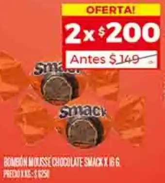 Supermercados DIA BOMBON MOUSSE CHOCOLATE SMACK X 16G oferta