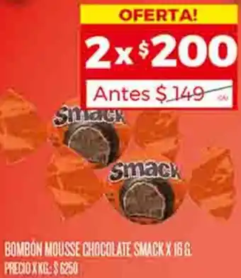 Supermercados DIA BOMBON MOUSSE CHOCOLATE SMACK X 16G oferta