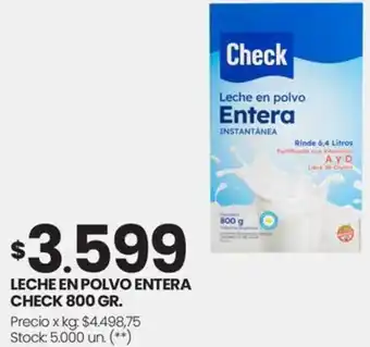Changomas LECHE EN POLVO ENTERA CHECK 800GR oferta