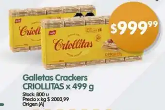 Supermercados Buenos Días Galletas Crackers CRIOLLITAS x 499g oferta