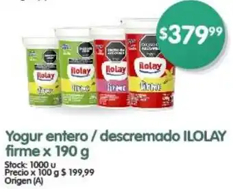 Supermercados Buenos Días Yogur entero / descremado ILOLAY firme x 190g oferta