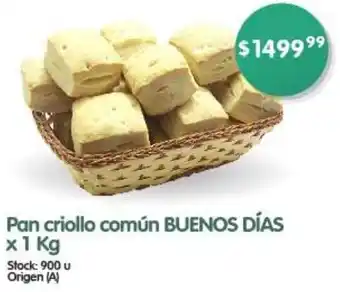 Supermercados Buenos Días Pan criollo común BUENOS DÍAS x 1kg oferta