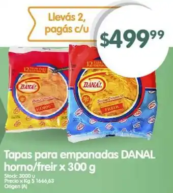 Supermercados Buenos Días Tapas para empanadas DANAL horno/freir x 300g oferta