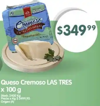 Supermercados Buenos Días Queso Cremoso LAS TRES x 100g oferta