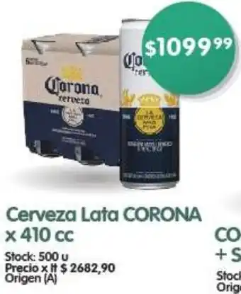 Supermercados Buenos Días Cerveza Lata CORONA x 410cc oferta