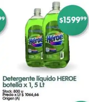 Supermercados Buenos Días Detergente líquido HEROE botella x 1,5lt oferta