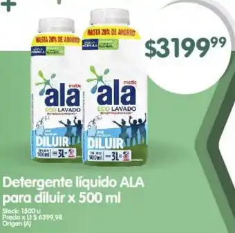 Supermercados Buenos Días Detergente líquido ALA para diluir x 500ml oferta