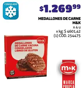 Makro MEDALLONES DE CARNE M&K X 4U oferta