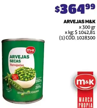 Makro ARVEJAS M&K x 300gr oferta