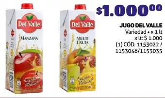 Makro JUGO DEL VALLE Variedad x 1lt oferta