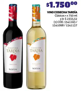 Makro VINO COSECHA TARDÍA 750ML oferta
