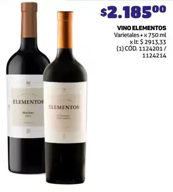 Makro VINO ELEMENTOS Varietales x 750ml oferta