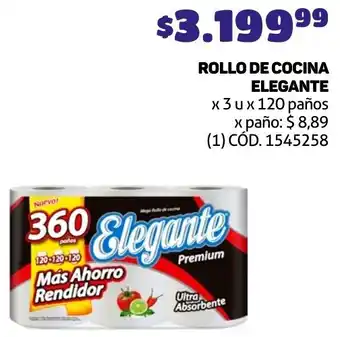 Makro ROLLO DE COCINA ELEGANTE x 3u x 120 paños oferta