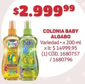 Makro COLONIA BABY ALGABO x 200ml oferta