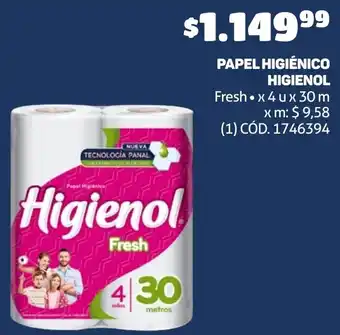 Makro PAPEL HIGIÉNICO HIGIENOL Fresh x 4u x 30m oferta