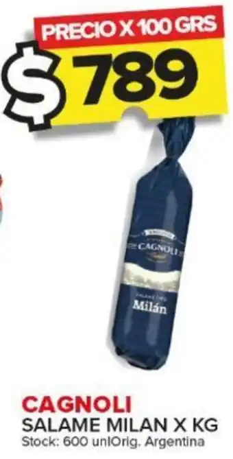 Carrefour Maxi CAGNOLI SALAME MILAN X KG oferta