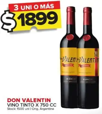 Carrefour Maxi DON VALENTIN VINO TINTO X 750CC oferta