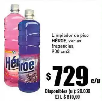 Cooperativa Obrera Limpiador de piso HÉROE, varias fraganciaS 900cm3 oferta