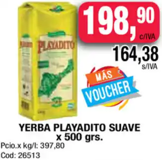 Maxiconsumo Playadito Yerba Suave x 500 grs oferta