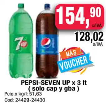 Maxiconsumo Pepsi-Seven Up x 3 lt oferta