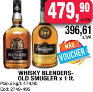 Maxiconsumo Old Smuggler Whisky Blenders x 1 lt oferta