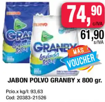 Maxiconsumo Granby Jabon Polvo x 800 gr oferta