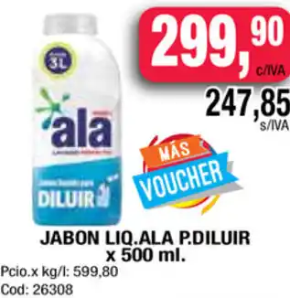 Maxiconsumo Ala Jabon Liq. P. Diluir x 500 ml oferta