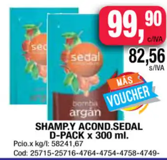 Maxiconsumo Sedal Shamp. Y Acond. D-Pack x 300 ml oferta
