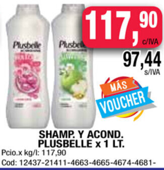 Maxiconsumo Plusbelle Shamp. Y Acond. x 1 lt oferta