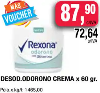Maxiconsumo Rexona Desod. Odorono Crema x 60 gr oferta