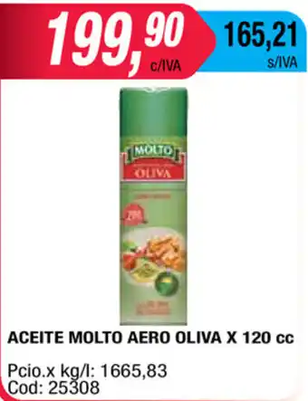 Maxiconsumo Molto Aceite Aero Oliva x 120 cc oferta