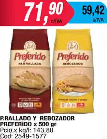 Maxiconsumo Preferido P. Rallado Y Rebozador x 500 gr oferta