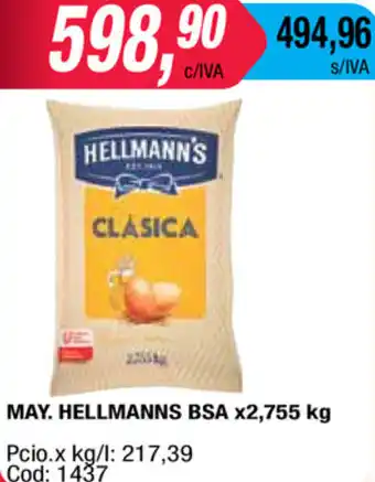Maxiconsumo Hellmanns May. BSA x 2.755 kg oferta