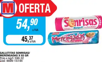 Maxiconsumo Sonrisas/Merengadas Galletitas x 93 gr oferta