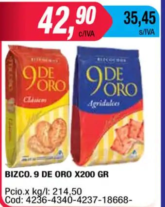 Maxiconsumo 9 De Oro Bizco. x 200 gr oferta