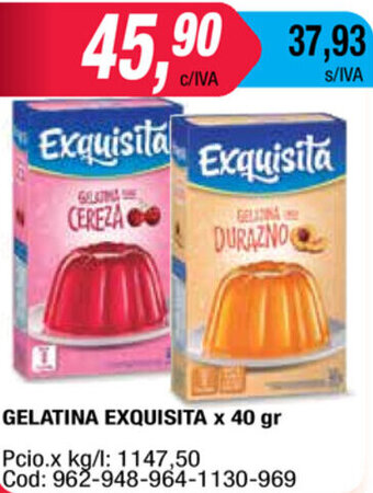 Maxiconsumo Exquisita Gelatina x 40 gr oferta