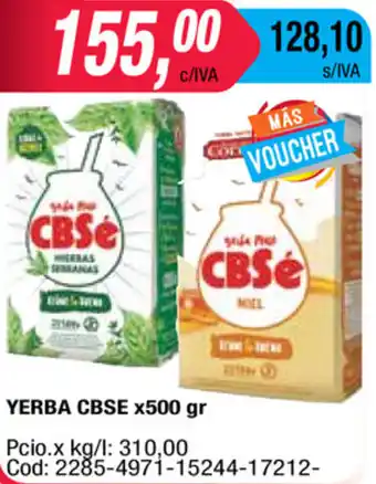 Maxiconsumo CBSE Yerba x 500 gr oferta