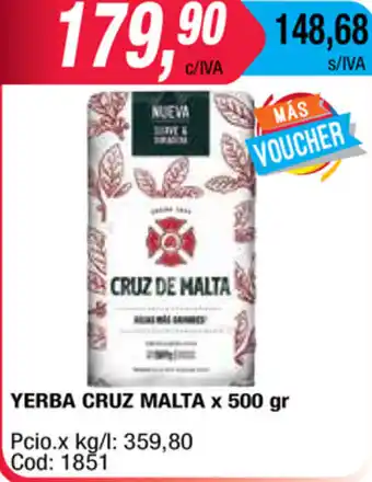 Maxiconsumo Cruz Malta Yerba x 500 gr oferta