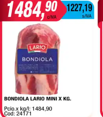 Maxiconsumo Bondiola Lario Mini xkg oferta