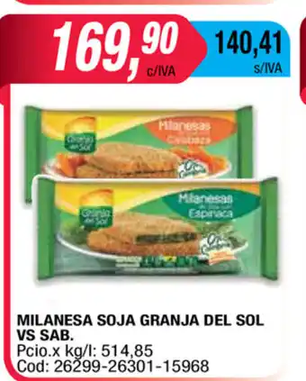 Maxiconsumo Milanesa Soja Granja Del Sol oferta