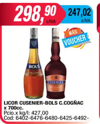 Maxiconsumo Licor Cusenier-Bols C.Cogñac x 700cc oferta
