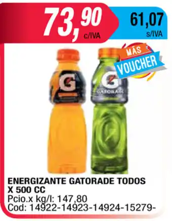Maxiconsumo Gatorade Energizante Todos x 500cc oferta